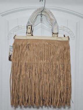 Heritage West Fringe Western Tote Bag in Tan and Cream New Crossbody